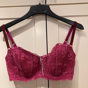Elle MacPherson Fushia Lace Bra Size 36DD